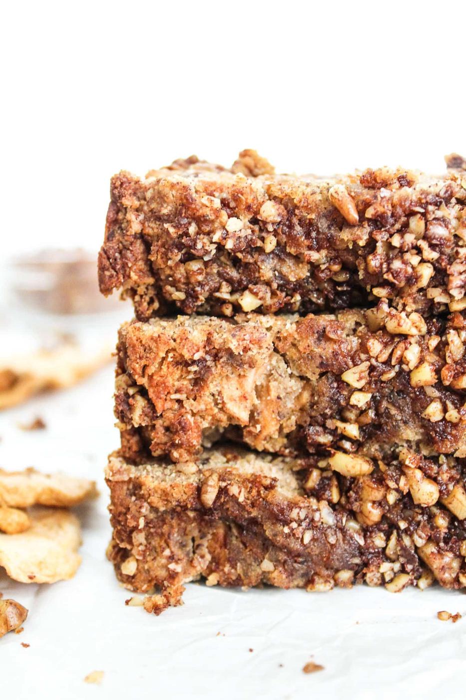 Gluten Free Apple Bread with Walnut Crumble