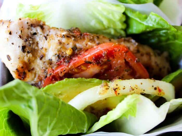 Italian Marinated Chicken Lettuce Wraps by Xomora horizontal