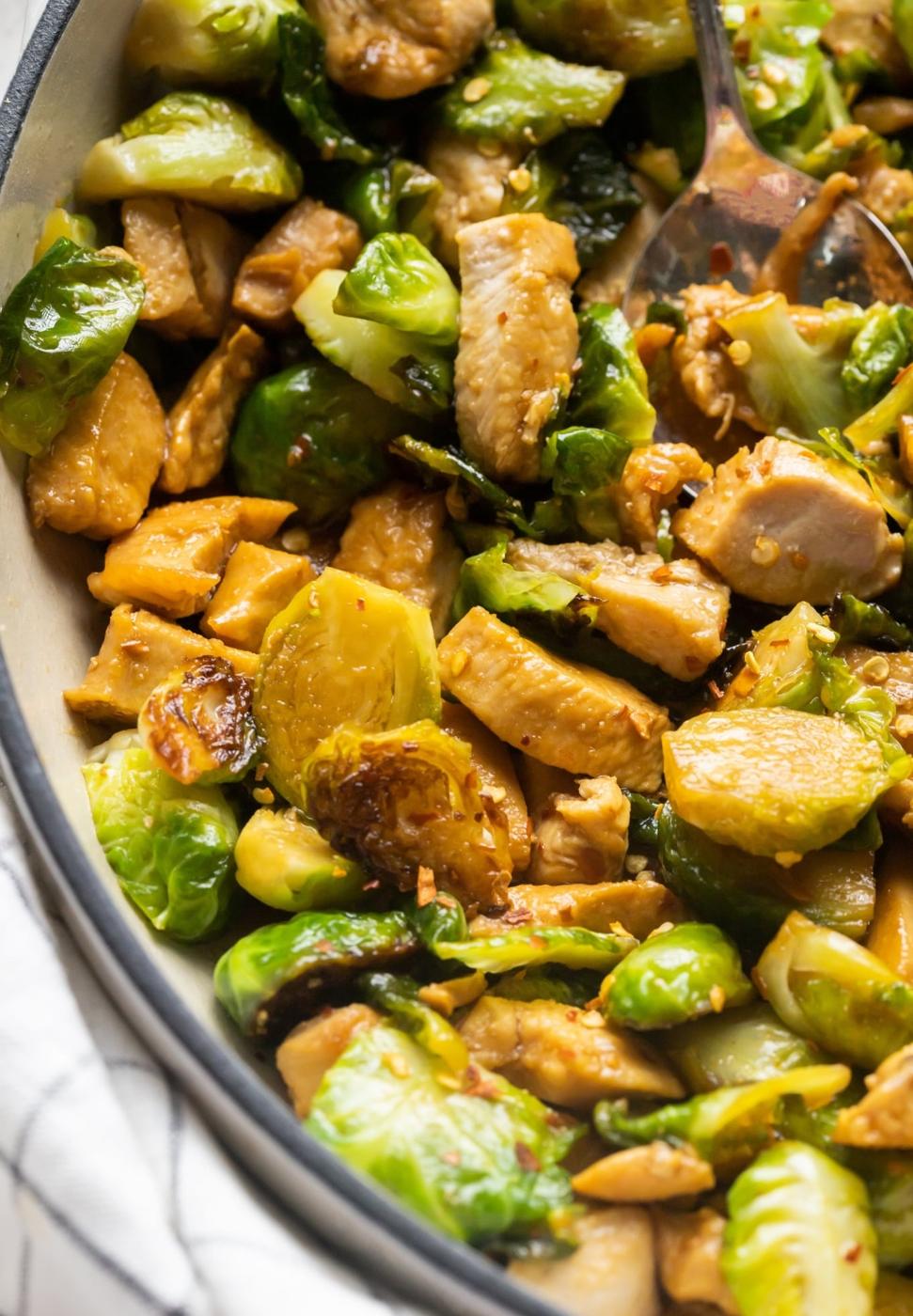 Skillet Chicken & Brussels Sprouts