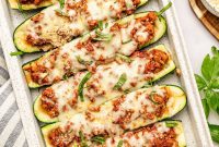 Stuffed Zucchini Boats with Turkey Lasagna