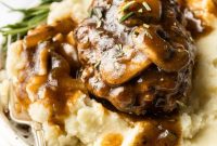 Hearty Salisbury Steak Smothered in Umami Mushroom Gravy