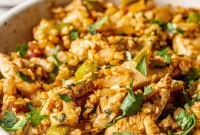 Fiesta Chicken Cauliflower Rice Skillet