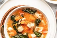 Instant Pot Tangy Buffalo Chicken Sweet Potato Soup