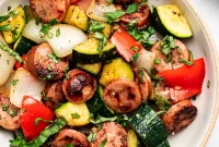 One-Pan 20-Minute Sausage and Zucchini Meal