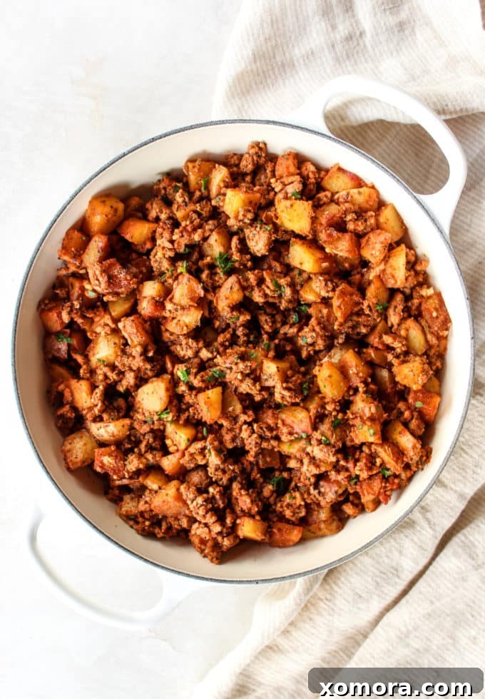 Hearty Ground Turkey and Potato Skillet, a perfect one-pot meal for a quick dinner