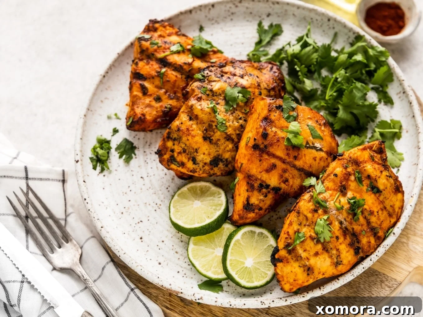 Wholesome Grilling Delights 26 Grilled chipotle lime chicken, showing a slight char and appealing color.
