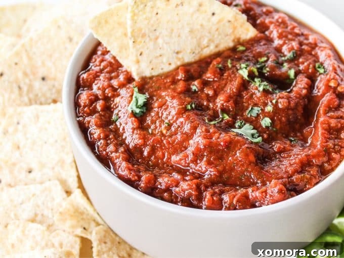 Smoky 5-Minute Chipotle Salsa 3 Fresh ingredients for chipotle salsa laid out: tomatoes, onion, cilantro, jalapeno, and chipotle peppers.