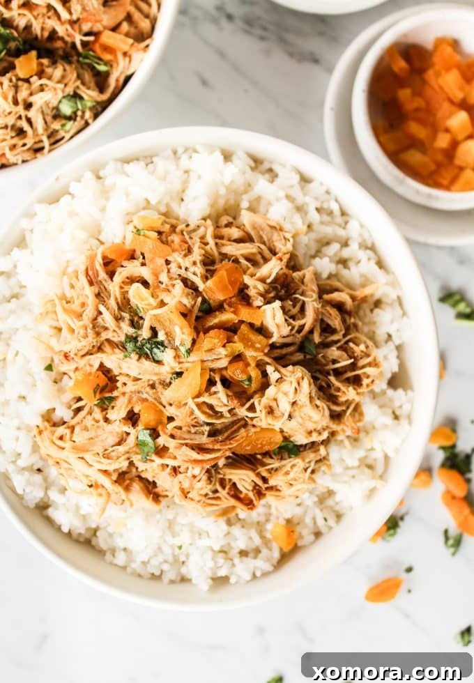 Instant Pot Apricot Glazed Chicken 2 Delicious Instant Pot Apricot Chicken served over a bed of rice.