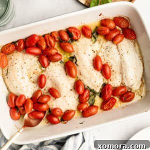Tomato Lemon Baked Flounder