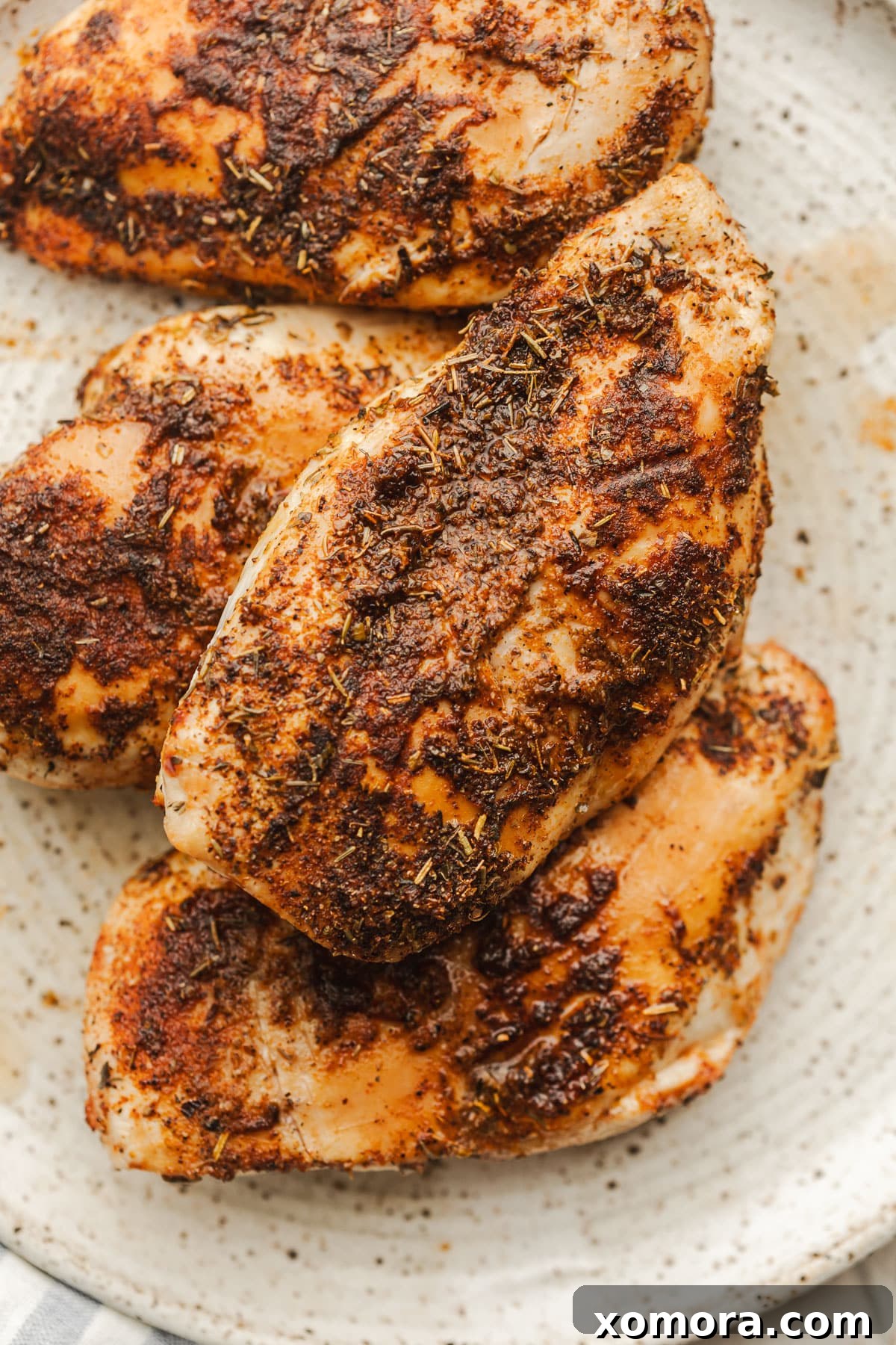 Juicy Air Fryer Chicken Breasts 5 Sliced air fried chicken breasts ready to be served