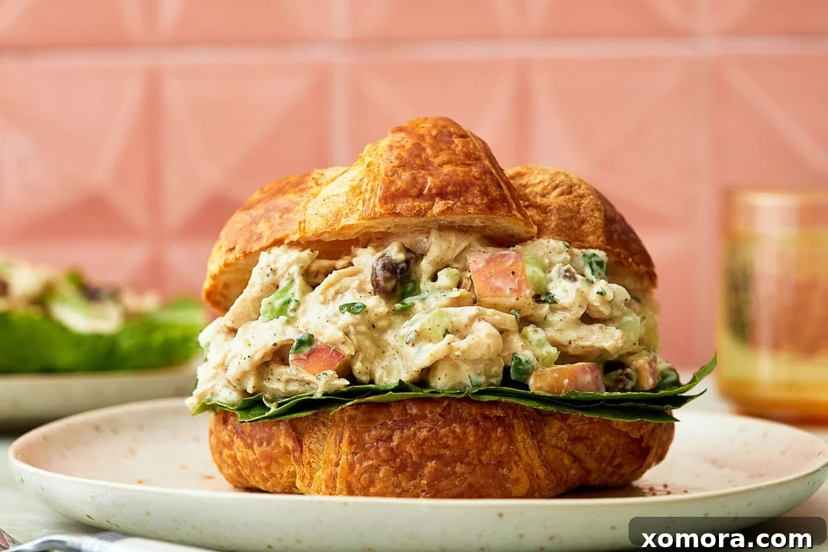 Zesty Greek Yogurt Curry Chicken Salad 6 Curry Chicken Salad served creatively on lettuce cups and with crackers for versatile enjoyment.