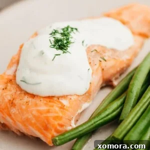 Baked Salmon with Lemon Dill Sauce