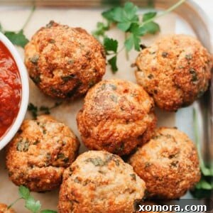 Savory Baked Parmesan Chicken Meatballs 7 Recipe image for Baked Parmesan Chicken Meatballs