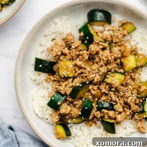 Ground Chicken and Zucchini Stir Fry