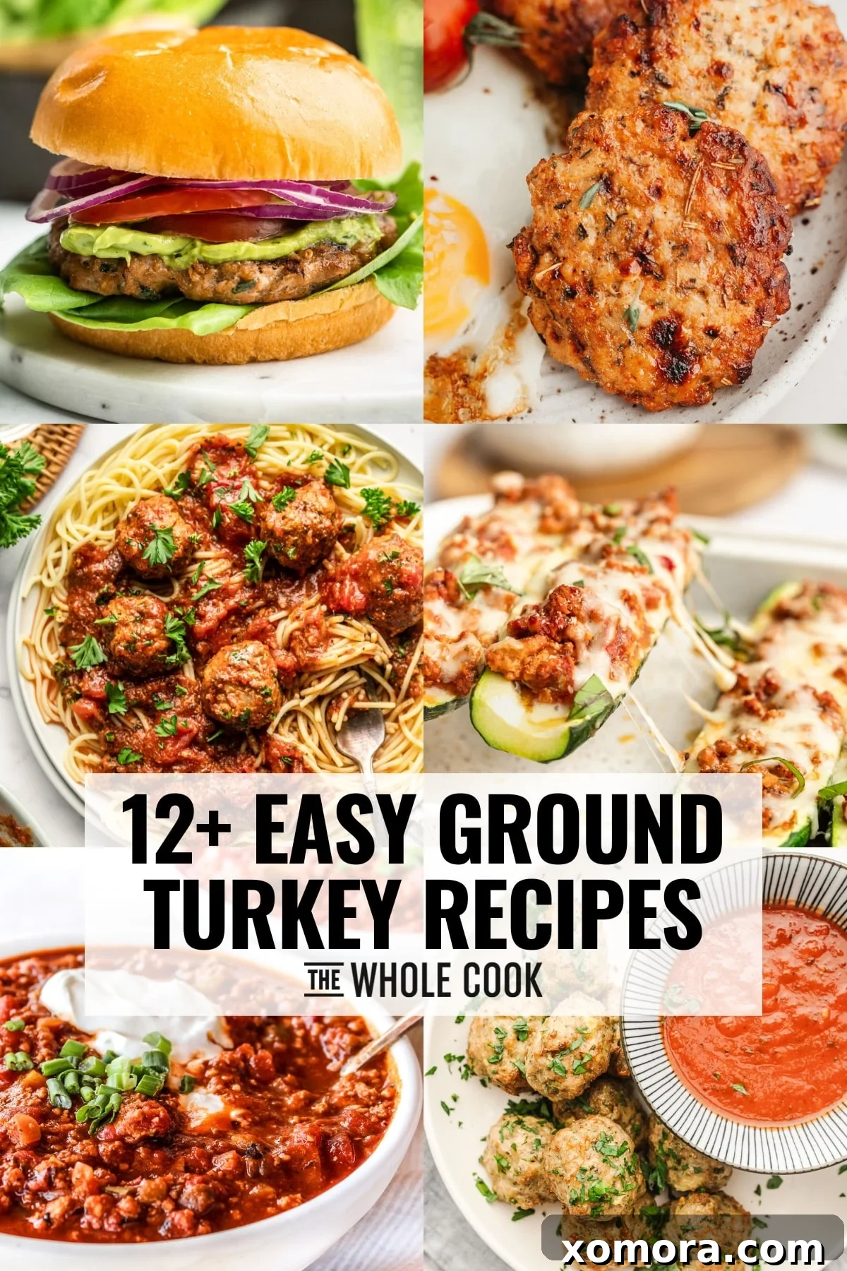 A vibrant display of various ground turkey dishes, showcasing healthy and delicious meal options.
