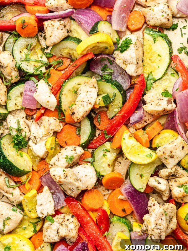 Sheet Pan Chicken and Vegetables, roasted to perfection.