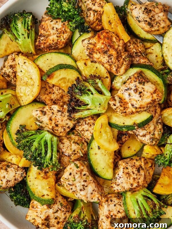 Air Fryer Chicken and Vegetables, a healthy and quick meal.