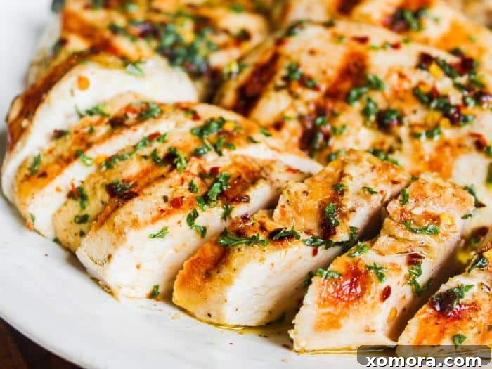 Italian Marinated Grilled Chicken, perfectly charred.