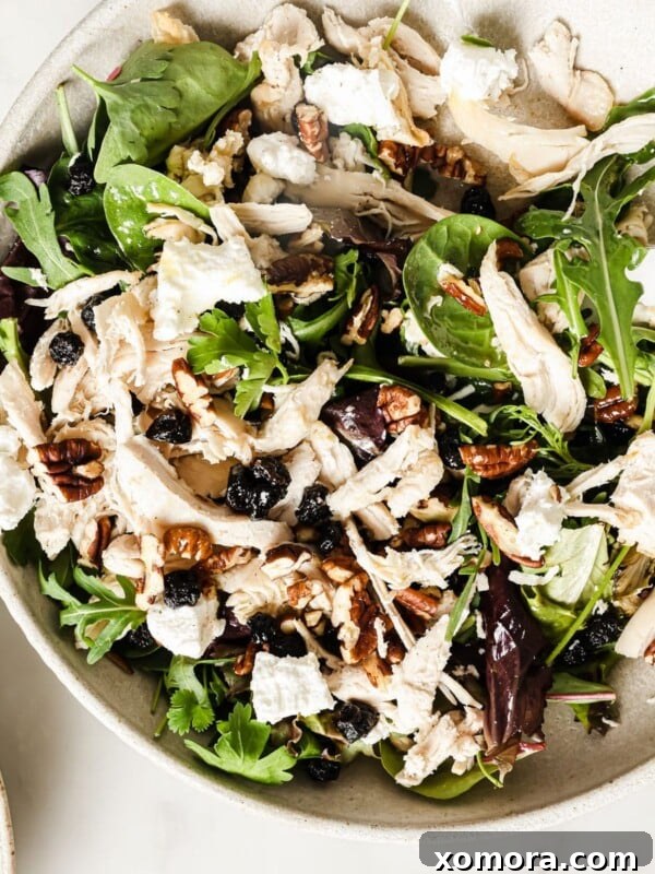Blueberry Goat Cheese Salad with Chicken, a fresh summer salad.