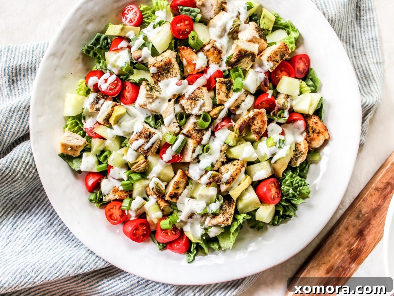 Ranch Chicken Chopped Salad, colorful and delicious.