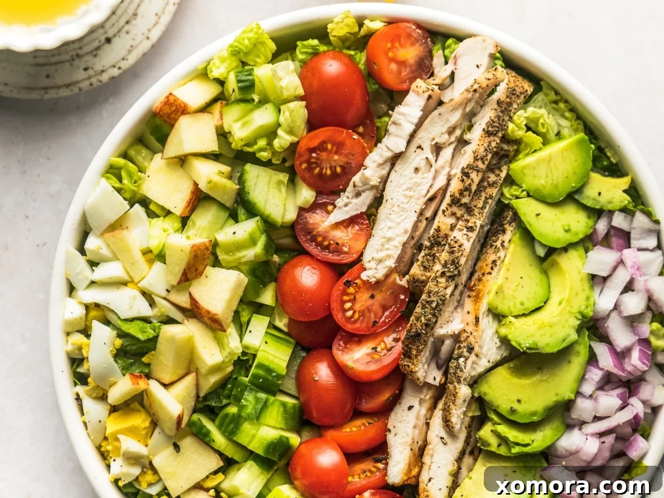 Lemon Chicken Cobb Salad, loaded with fresh ingredients.