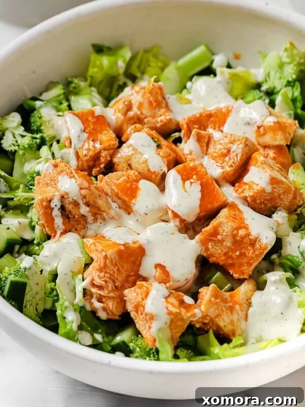 Buffalo Grilled Chicken Salad, spicy and fresh.