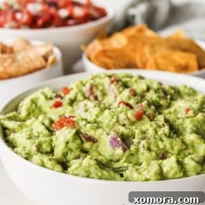 A bowl of easy homemade guacamole ready to be served.