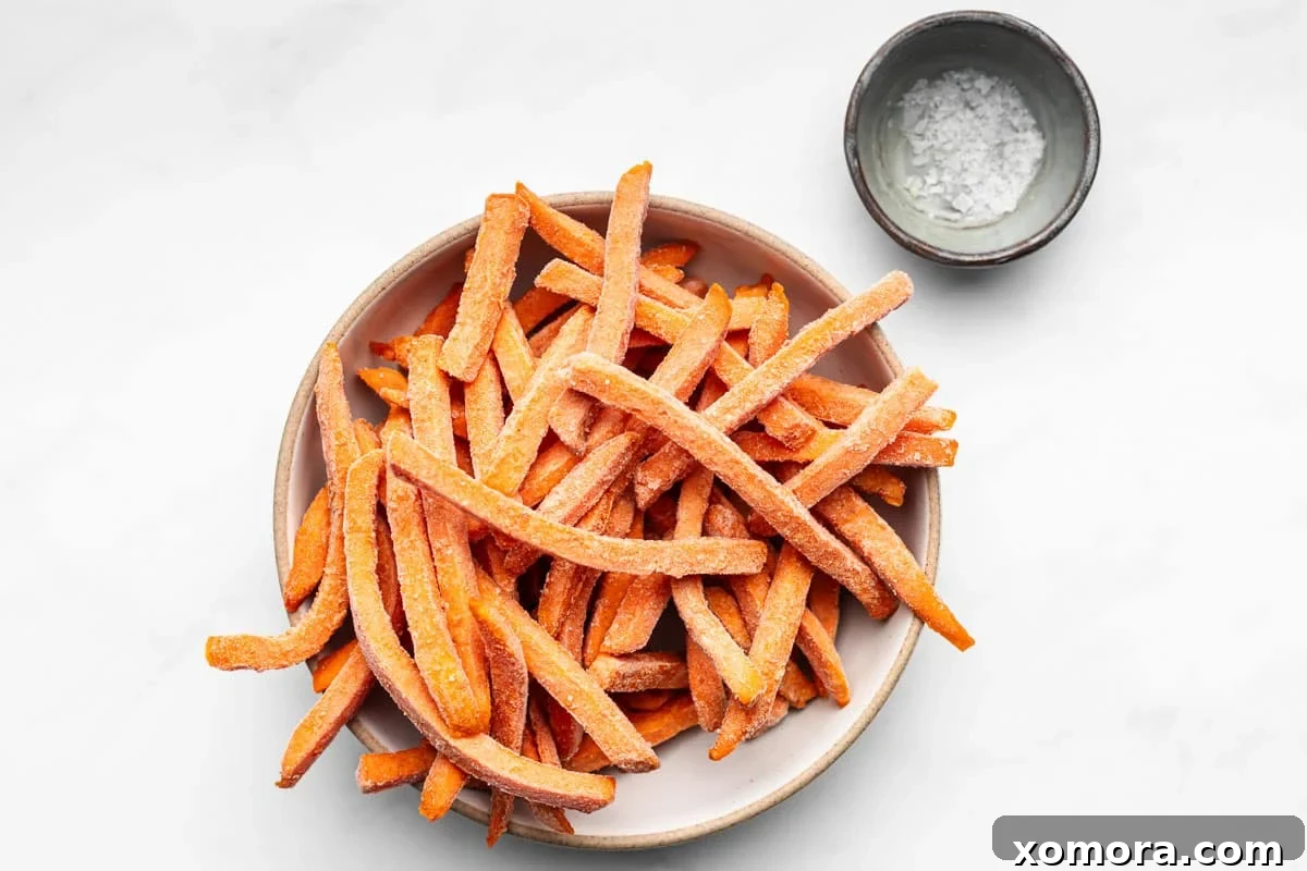 Perfect Air Fryer Sweet Potato Fries 3 Close-up of crispy sweet potato fries