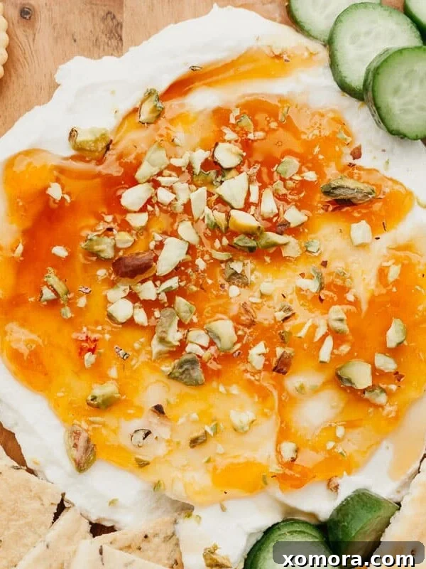 Easy Apricot Goat Cheese Spread, elegantly presented on crackers.