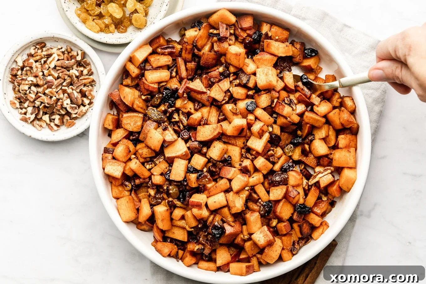 Cinnamon Raisin Diced Sweet Potatoes, with a hint of spice.