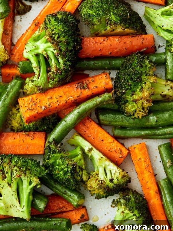 Roasted Ranch Veggies, seasoned generously in a bowl.