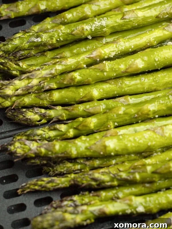 Air Fryer Asparagus, cooked to perfection and ready to serve.