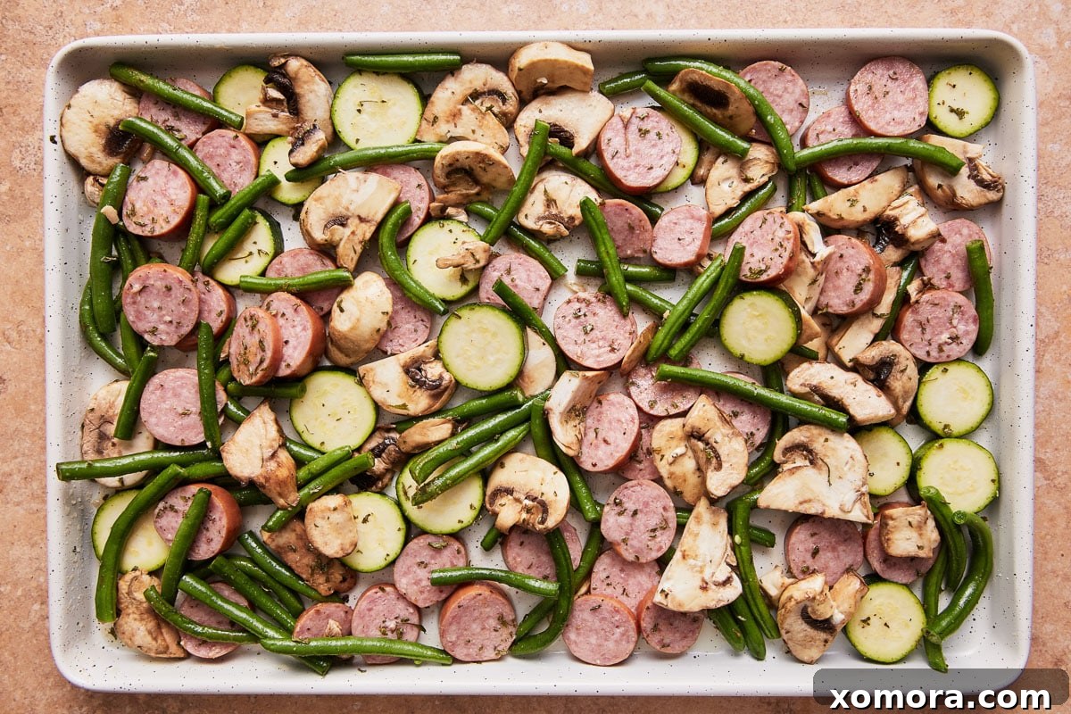 Wholesome Sausage & Vegetable Bowls with Tangy Yogurt Dressing 6 A creative variation of the sausage and veggie bowls, perhaps with different vegetables or serving styles, showcasing the dish's versatility.