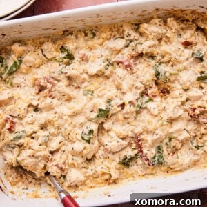 Creamy Chicken Orzo Bake