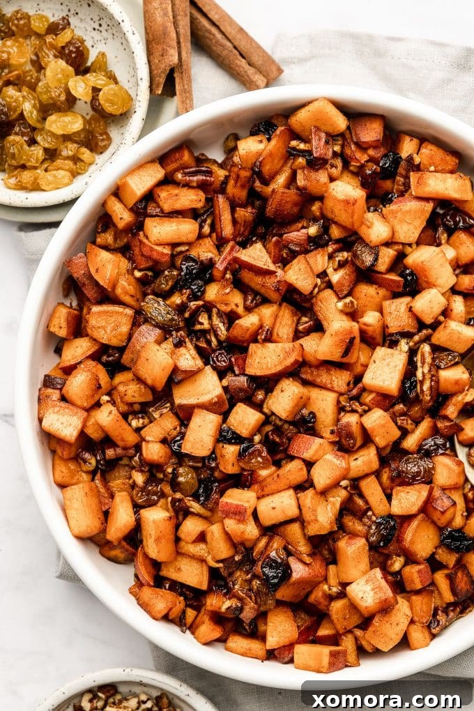 Cinnamon Raisin Diced Sweet Potatoes in a serving bowl