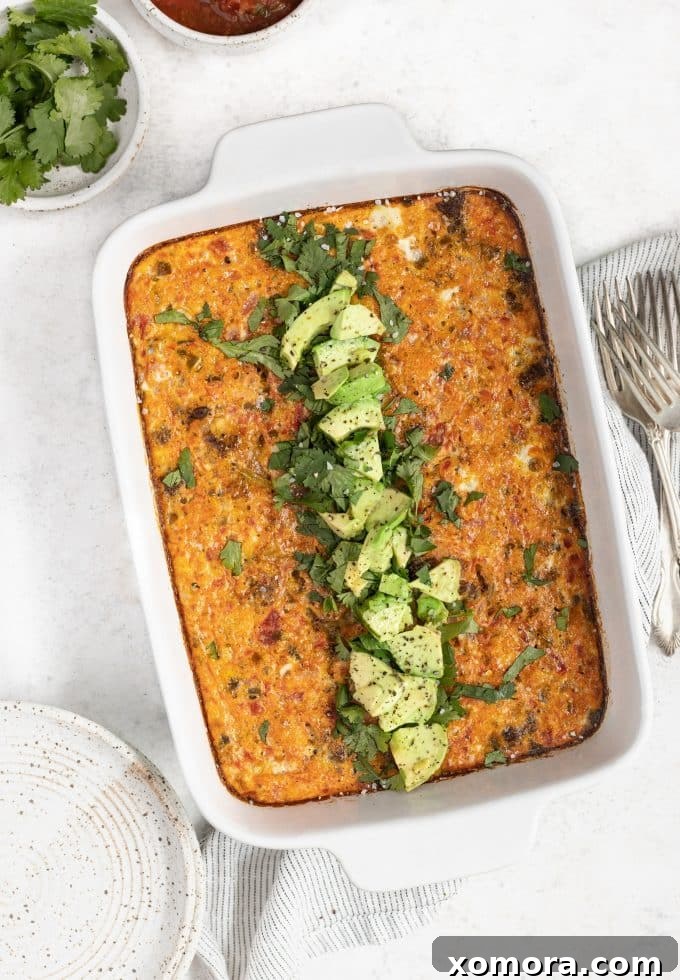 Southwest Dairy-Free Breakfast Taco Bake 4 A delicious Dairy-Free Taco Breakfast Casserole in a baking dish