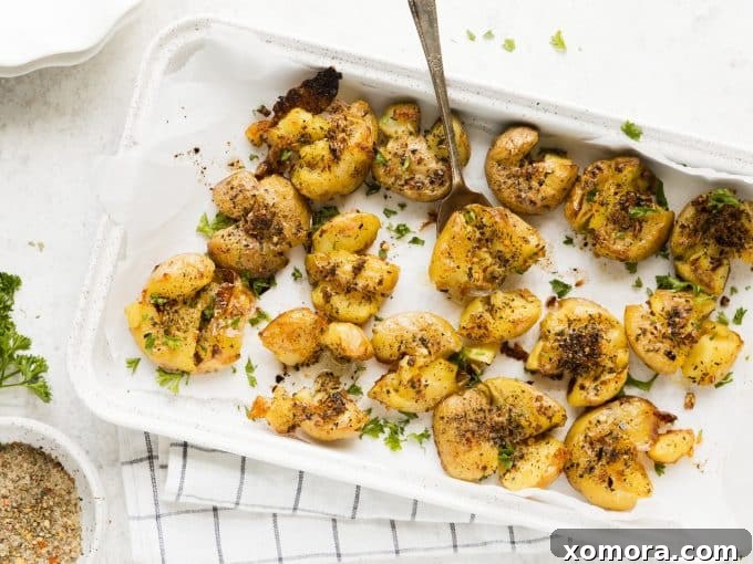 Ingredients laid out for Smashed & Roasted Italian Potatoes.
