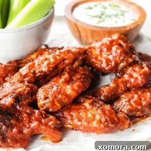 Chipotle Peach Baked Wings recipe image