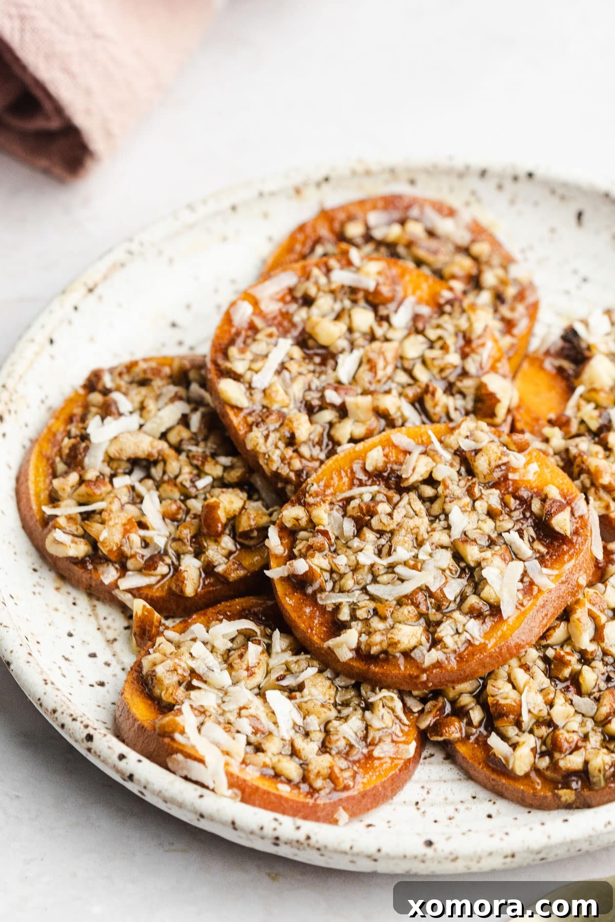 Sweet Potato Rounds on a baking sheet