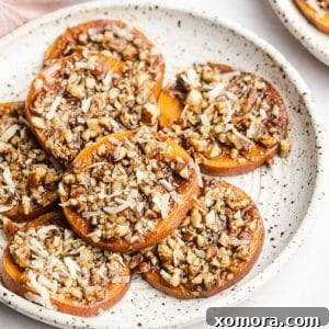Cinnamon Pecan Sweet Potato Rounds with a delicious topping