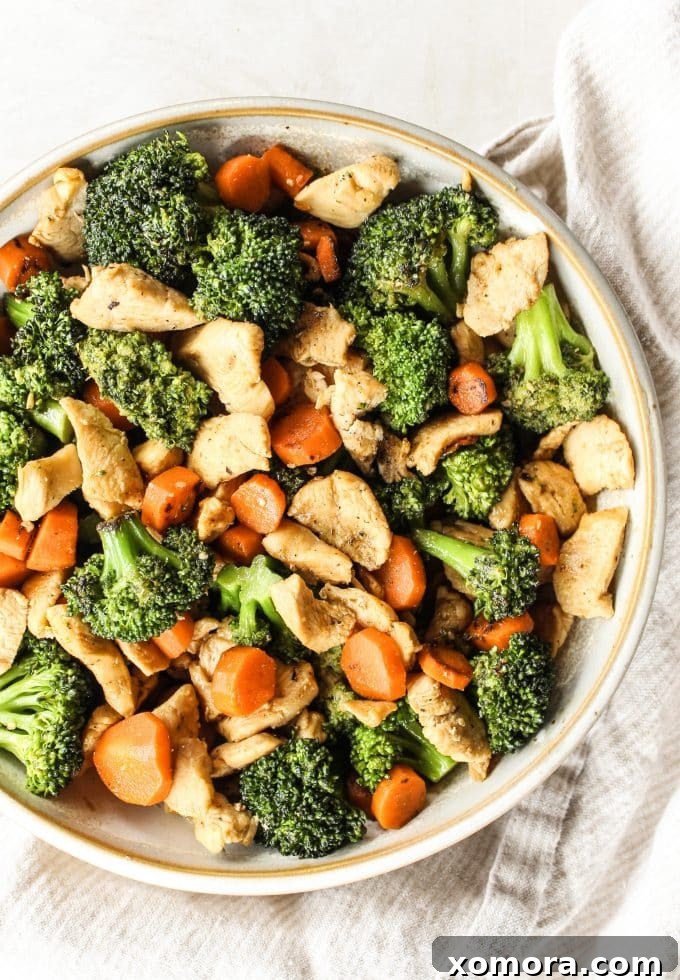 Quick Chicken and Broccoli Stir Fry 3 Close-up of the Easy Chicken & Broccoli Stir Fry, showing the perfectly cooked chicken and colorful vegetables.
