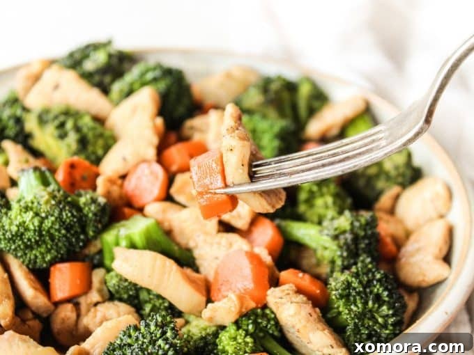 Quick Chicken and Broccoli Stir Fry 4 A delicious serving of Easy Chicken & Broccoli Stir Fry in a bowl, showcasing its appeal.