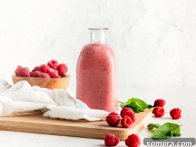 Raspberry Mint Vinaigrette 5 Various salad ingredients with Raspberry Mint Dressing
