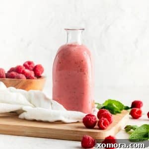 Raspberry Mint Vinaigrette 6 Raspberry Mint Dressing in a white bowl