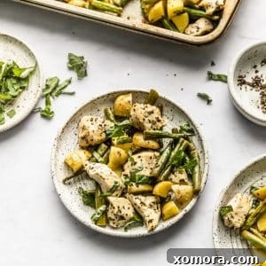 Finished Sheet Pan Lemon Chicken Dinner