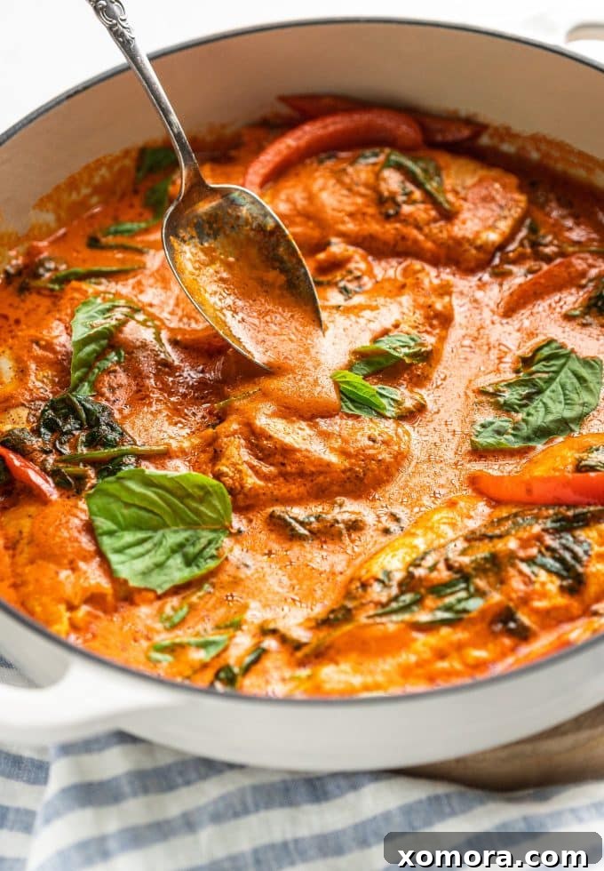 Creamy Red Pepper Chicken Sauté 2 Delicious Sautéed Chicken in Creamy Red Pepper Sauce ready to be served over noodles.
