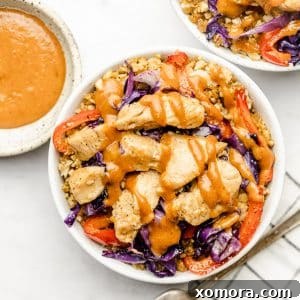 Chicken Satay Cauliflower Rice Bowls