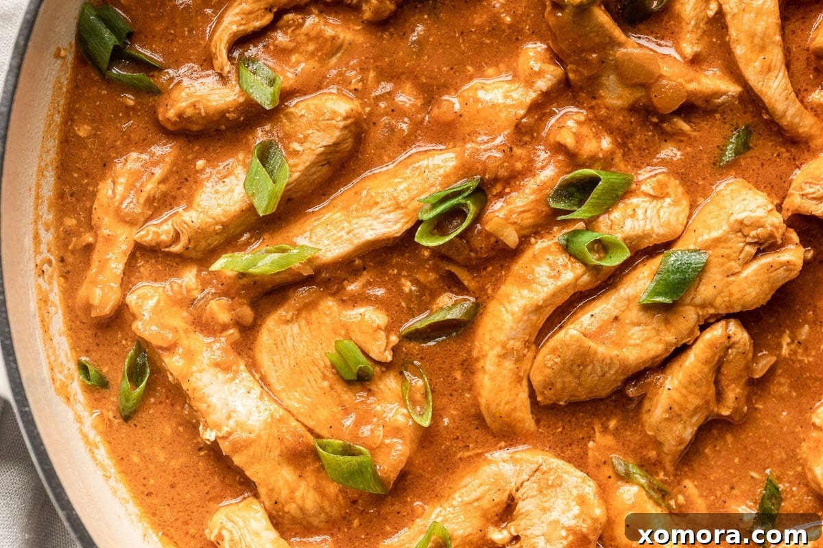 Close-up of the rich, thick sauce of the Easy Chicken Curry.