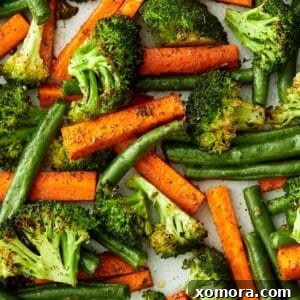Ranch Roasted Vegetable Medley 7 A bowl of freshly roasted ranch vegetables, showing crispy edges and tender interiors