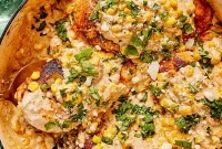 Skillet Chicken with Street-Style Corn and Cilantro Lime Rice